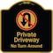 Signmission Designer Series-Private Driveway No Turn Around With Symbol, 18" x 18", BG-1818-9921 A-DES-BG-1818-9921 - alternate 1
